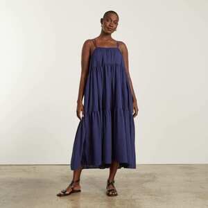 Everlane The Billow Tiered Maxi Dress Blue Base - Size M